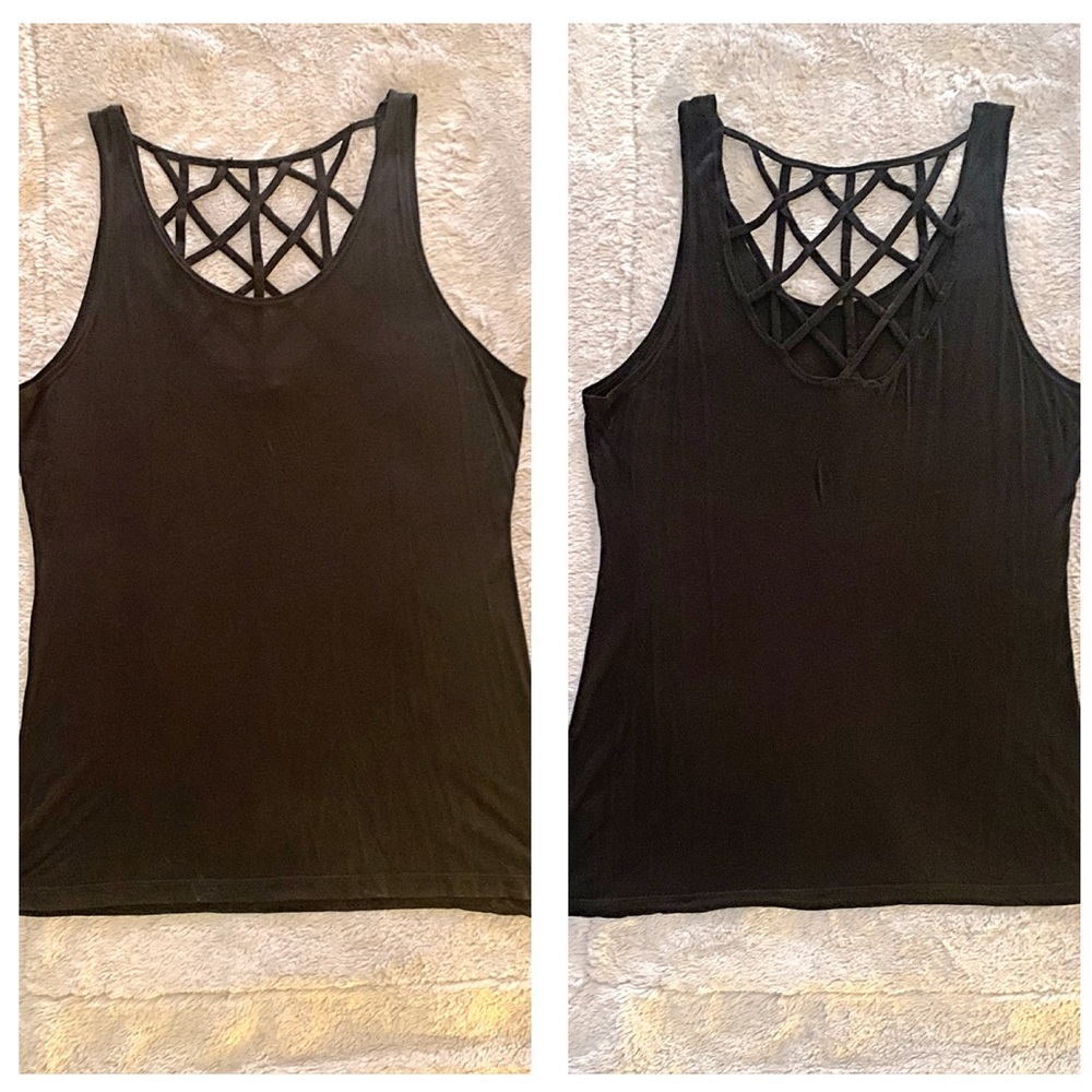 KOVA & T “PHOENIX TANK” BLACK CAGE BACK TANK TOP M